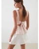 LCW Vision Pembe Kayık Yaka Peplum Bluz