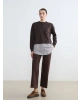 LCW Modest Kahverengi Gömlek Detaylı Kadın Sweatshirt Tunik