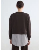 LCW Modest Kahverengi Gömlek Detaylı Kadın Sweatshirt Tunik