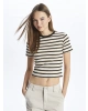 LC Waikiki XSIDE Bisiklet Yaka Çizgili Kısa Kollu Kadın Crop