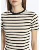 LC Waikiki XSIDE Bisiklet Yaka Çizgili Kısa Kollu Kadın Crop