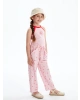 LCW Kids Pembe Çiçekli Beli Bağlamalı Kız Çocuk Pantolon