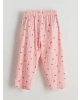 LCW Kids Pembe Çiçekli Beli Bağlamalı Kız Çocuk Pantolon