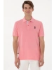 U.S.POLO Erkek Regular Fit Polo Yaka Pembe Basic Tişört