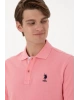 U.S.POLO Erkek Regular Fit Polo Yaka Pembe Basic Tişört