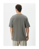 Basic Oversize Tişört Bisiklet Yaka Düşük Omuzlu Kısa Kollu Pamuklu