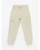 LCW Kids Gri Rahat Kalıp Beli Lastikli Erkek Çocuk Kargo Jogger Pantolon