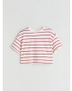 LCW Kids Ekru Bisiklet Yaka Kız Çocuk Crop Tişört