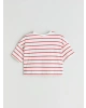 LCW Kids Ekru Bisiklet Yaka Kız Çocuk Crop Tişört