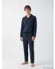 LC WAIKIKI Lacivert Standart Kalıp Ekose Erkek Pijama Takımı