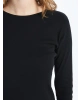 LCWAIKIKI Basic Siyah Bisiklet Yaka Kadın Body