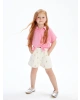LCW Kids Ekru Çiçekli Gabardin Kız Çocuk Şort