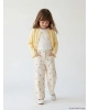 LCW Kids Ekru Çiçek Desenli Kız Çocuk Gabardin Pantolon