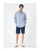 KOTON Kumaş Şort Bermuda Chino Slim Fit Düğmeli Cepli Katlı Paça