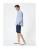 KOTON Kumaş Şort Bermuda Chino Slim Fit Düğmeli Cepli Katlı Paça