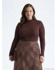 LCW Modest Kahverengi Fırfırlı Dik Yaka Kadın Body
