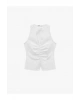 Koton Pamuklu Slim Fit Yırtmaçlı V Yaka Kolsuz Drapeli Bluz
