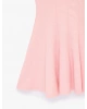 Slim Fit Kısa Kollu Bisiklet Yaka Volümlü Mini Kloş Elbise