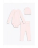 baby Pembe Bisiklet Yaka Kız Bebek Hastane Çıkış Seti 3lü