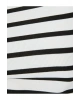 Basic Çizgili Bisiklet Yaka Kısa Kollu Kaşkorse Slim Fit Kadın Tişört