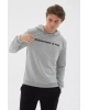 Baskılı Sweatshirt Gri Melanj