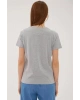 Baskılı T-shirt Gri Melanj / Grey Melange