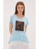 Baskılı T-shirt Mavi / Blue