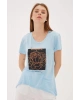 Baskılı T-shirt Mavi / Blue