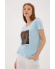 Baskılı T-shirt Mavi / Blue