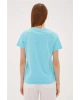 Baskılı T-shirt Turkuaz / Turquoise