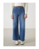 Beli Kemerli Wideleg Kadın Jean Pantolon (S5)