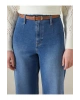 Beli Kemerli Wideleg Kadın Jean Pantolon (S5)