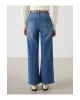 Beli Kemerli Wideleg Kadın Jean Pantolon (S5)