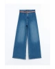 Beli Kemerli Wideleg Kadın Jean Pantolon (S5)
