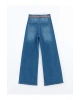 Beli Kemerli Wideleg Kadın Jean Pantolon (S5)