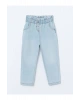 Beli Lastikli Kız Çocuk Jean Pantolon