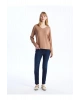 Beli Lastikli Slim Fit Kadın Jean Pantolon