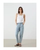 Beli Lastikli Slim Mom Kadın Jean Pantolon