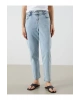Beli Lastikli Slim Mom Kadın Jean Pantolon