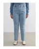 Beli Lastikli Slim Mom Kadın Jean Pantolon