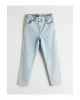 Beli Lastikli Slim Mom Kadın Jean Pantolon