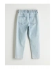 Beli Lastikli Slim Mom Kadın Jean Pantolon