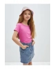 Bisiklet Yaka Basic Kısa Kollu Kız Çocuk Tişört