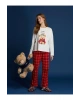 Bisiklet Yaka Baskılı Kadın Pijama Takım