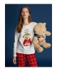 Bisiklet Yaka Baskılı Kadın Pijama Takım