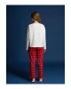 Bisiklet Yaka Baskılı Kadın Pijama Takım
