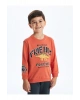 Bisiklet Yaka Baskılı Kalın Erkek Bebek Sweatshirt