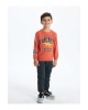Bisiklet Yaka Baskılı Kalın Erkek Bebek Sweatshirt