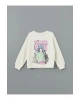 Bisiklet Yaka Baskılı Kız Çocuk Sweatshirt