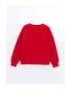 Bisiklet Yaka Baskılı Oversize Kadın Kalın Sweatshirt